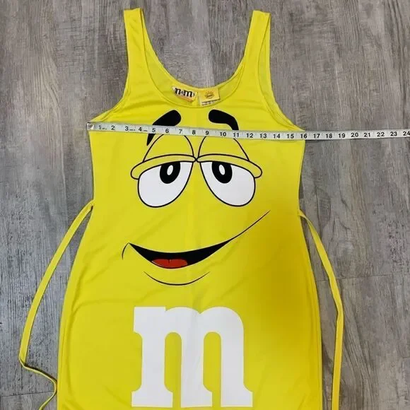 New Yellow M&M fitted Stretchy dress/costume One size fits most - Picture 6 of 11